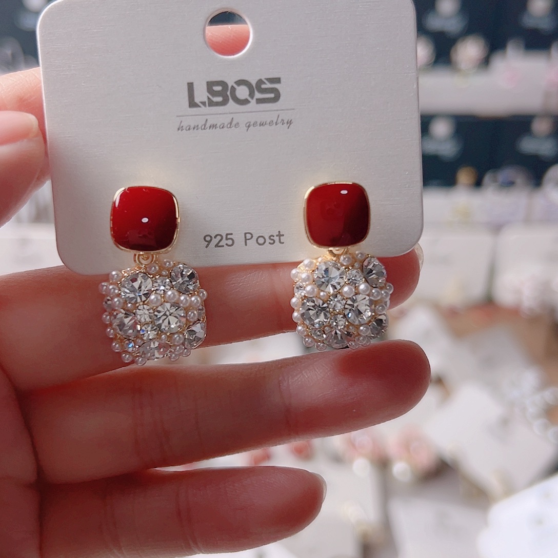 琉璃铁合金合金耳环的