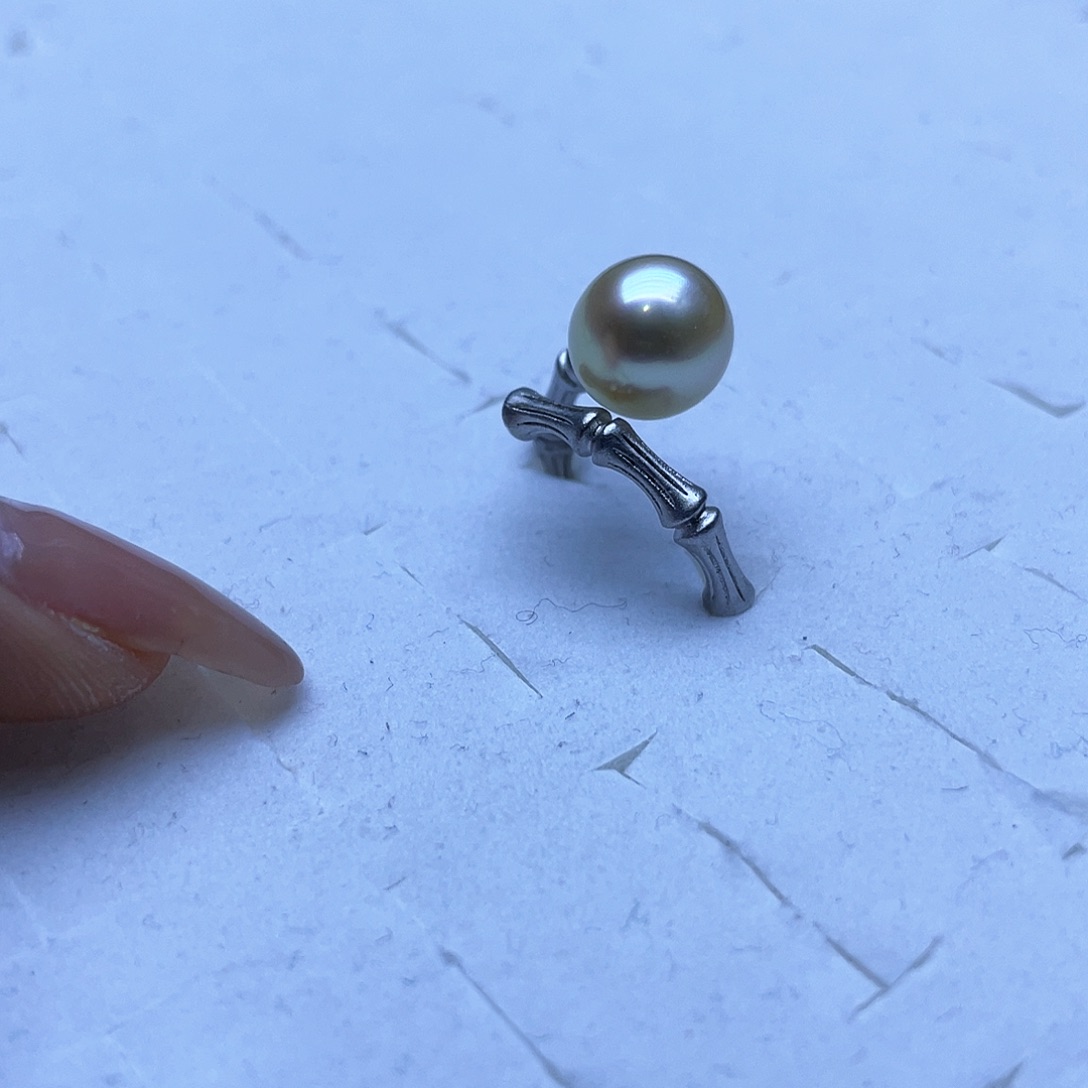 海水珍珠戒指银S925镶嵌