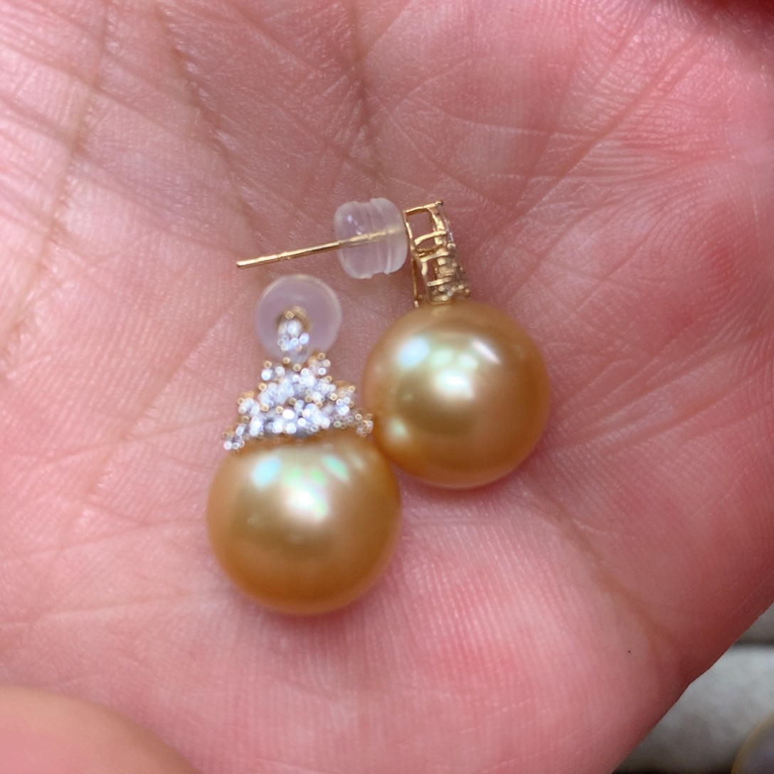 海水珍珠耳饰18K金镶嵌