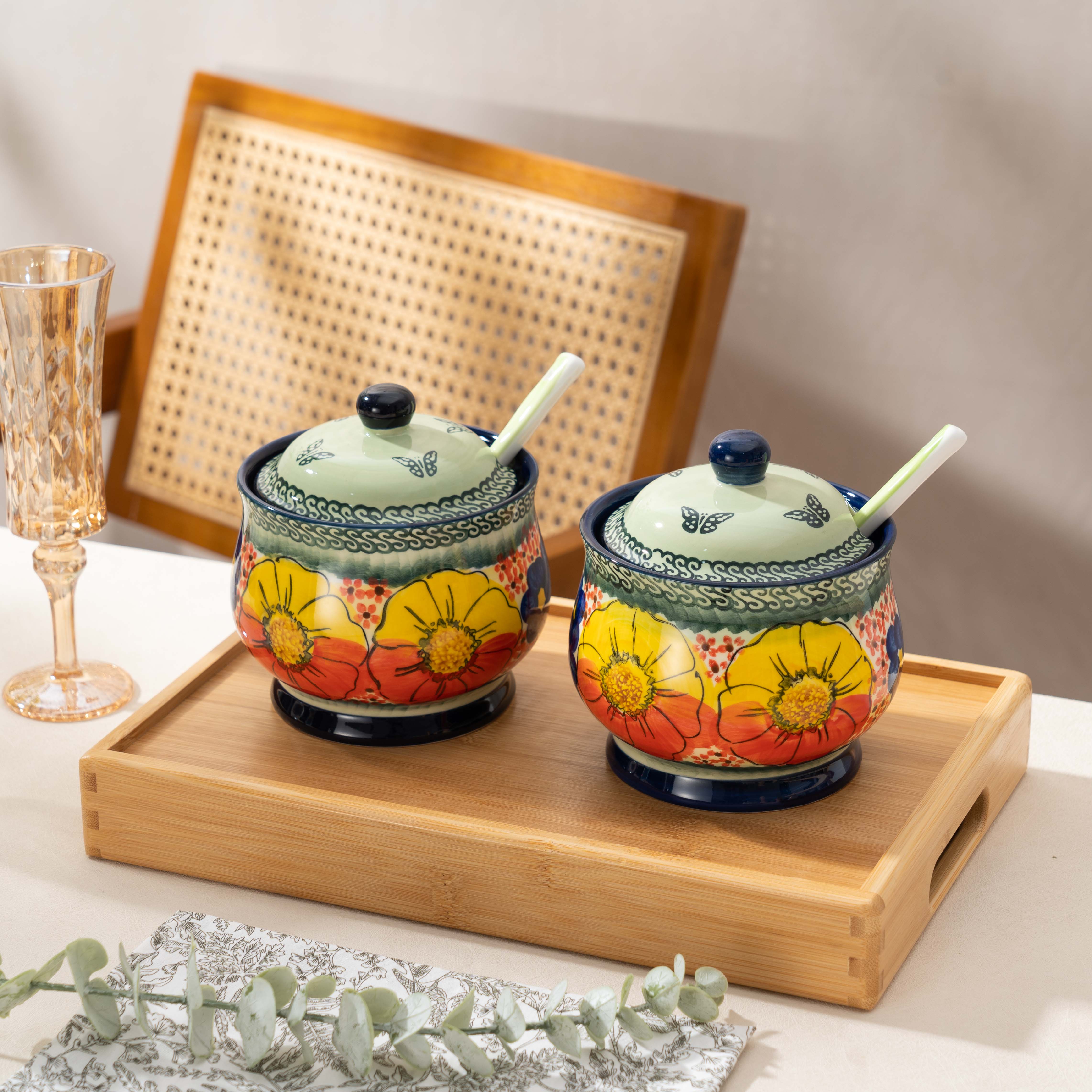  【SILESIA/出口原单】手绘莫妮卡-600ml猪油罐两个装