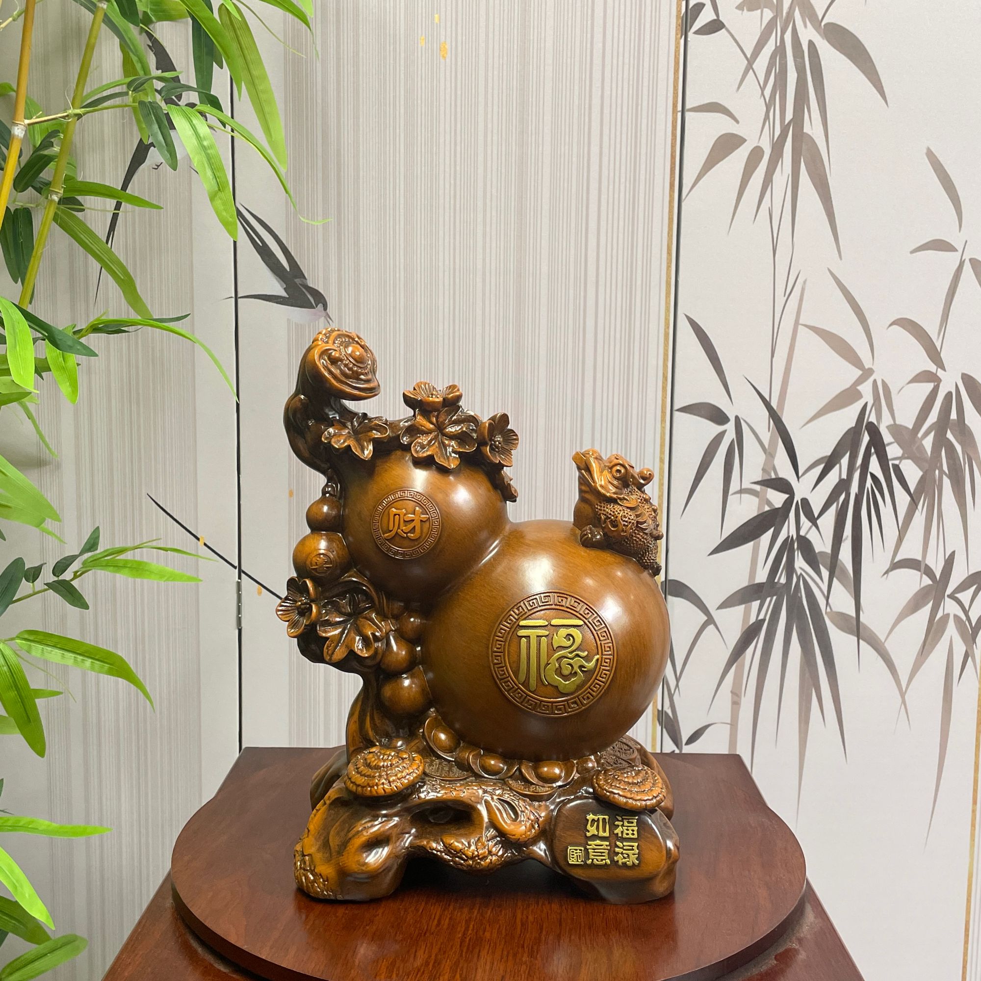 福利福禄如意葫芦摆件新中式客厅前台摆设