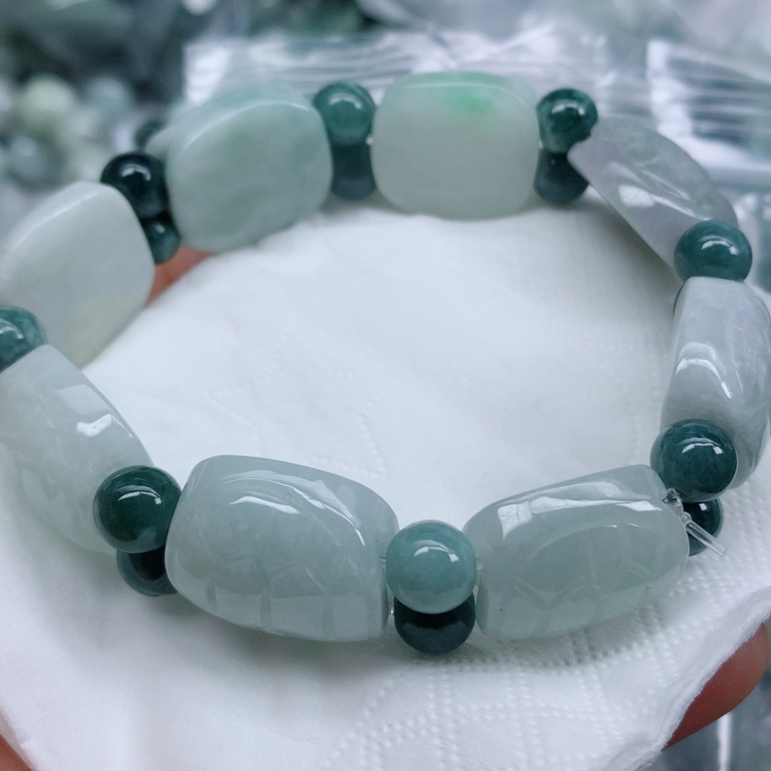 翡翠未镶嵌项链珠子珠