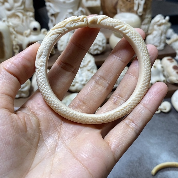 一***阳泥塑猛犸牙龙手镯定制款不退不换