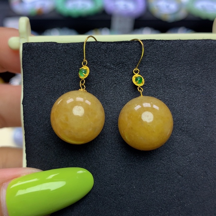 翡翠手链18K金镶嵌翡翠12.9