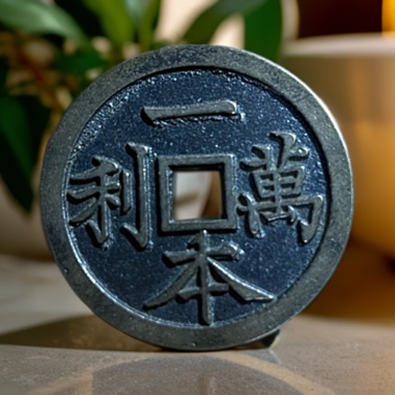 现代工艺花钱纯黄铜翻砂铸造一本万利仿古花钱摆件