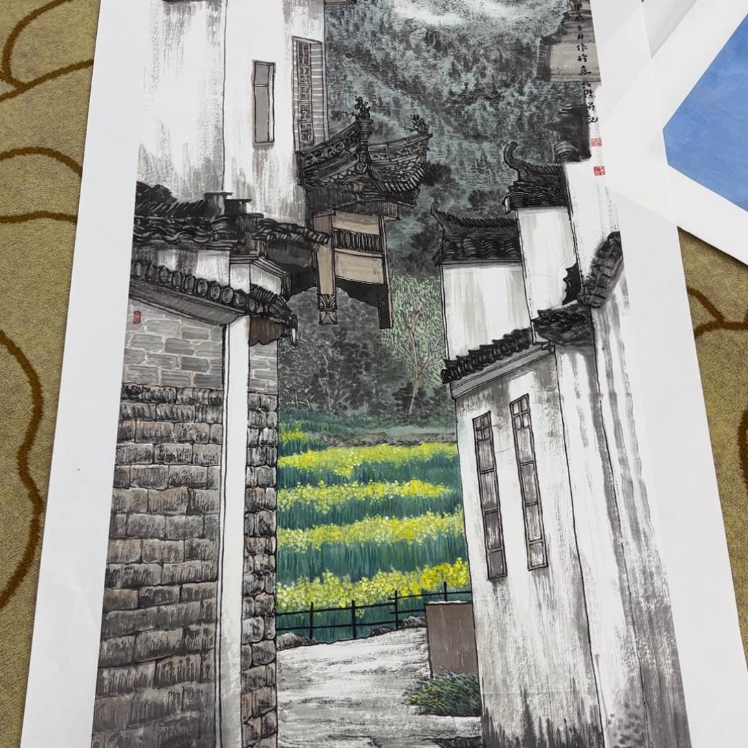 国画名*王任杰四尺房子