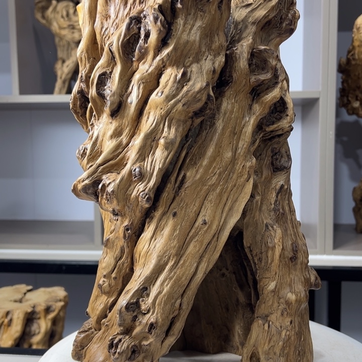 木石榴木镂空底座摆件