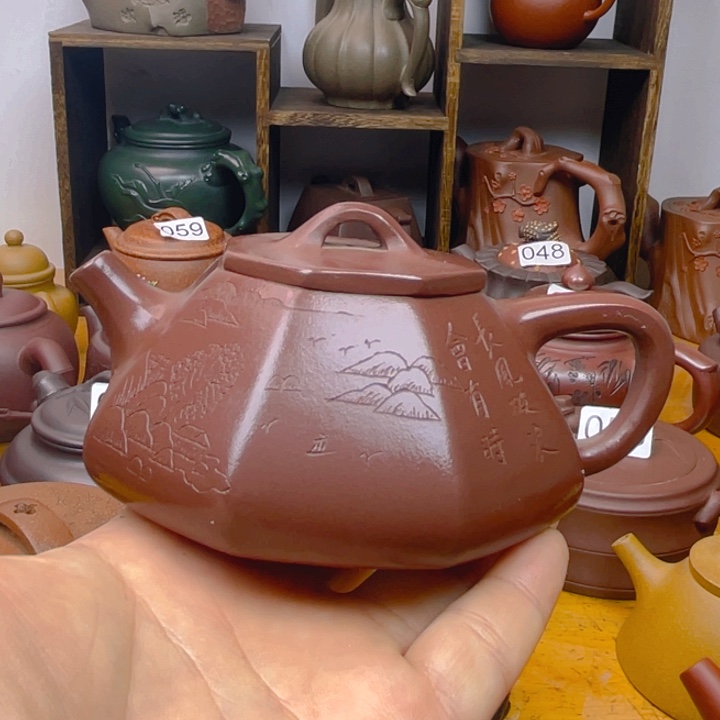 紫砂茶壶紫砂壶跳砂微松盖