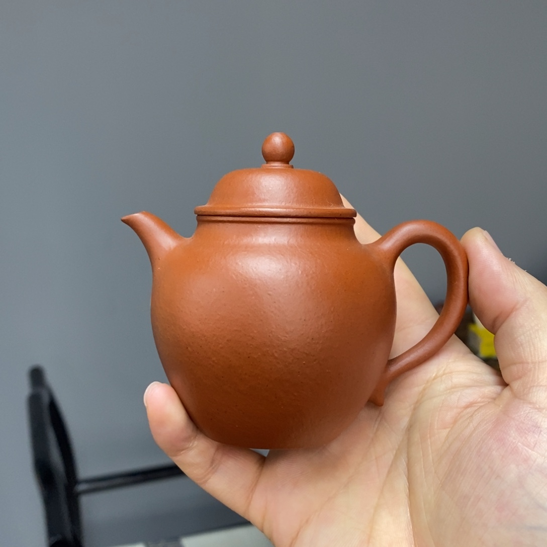 紫砂茶壶秋水120毫升朱泥