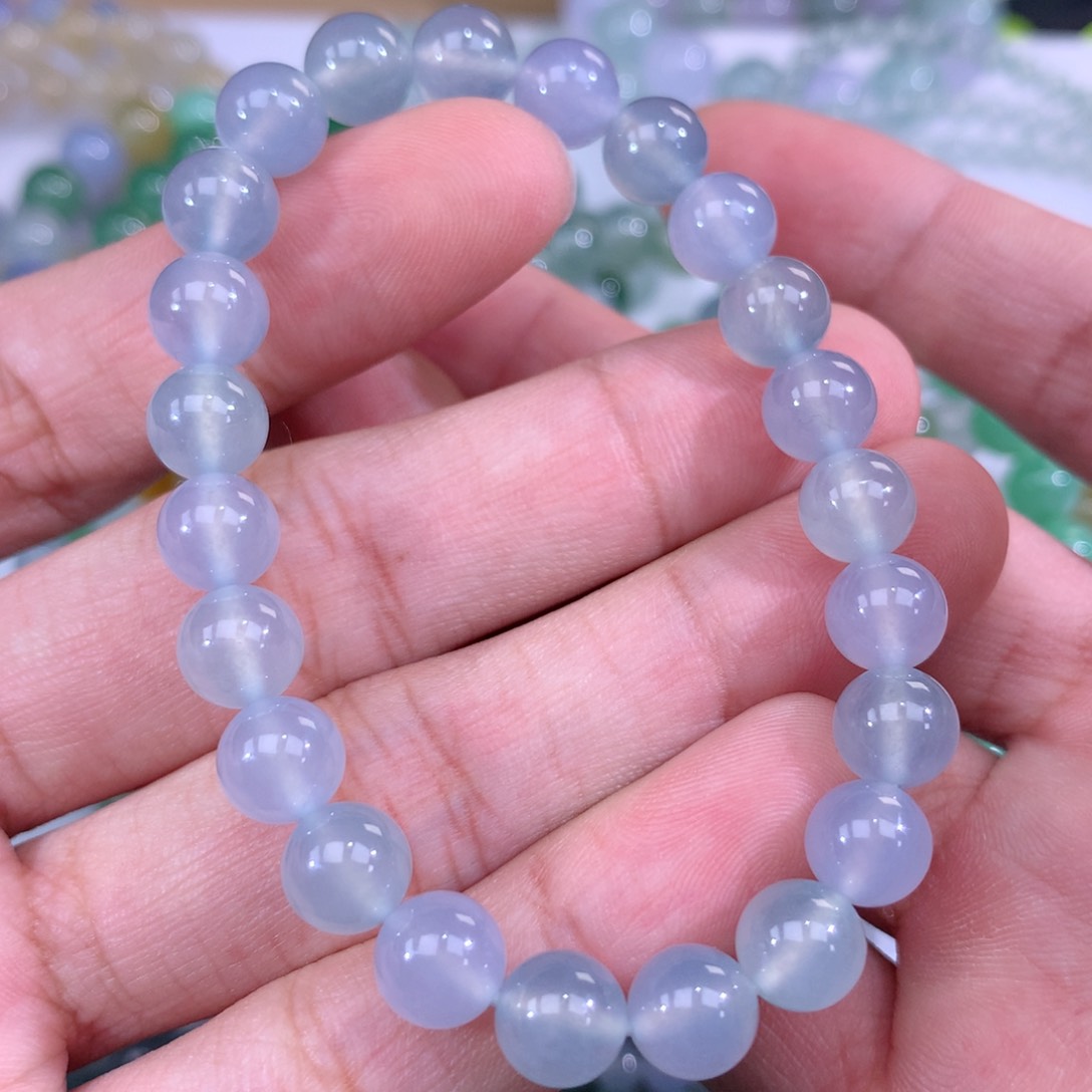 翡翠手链未镶嵌卡8m m