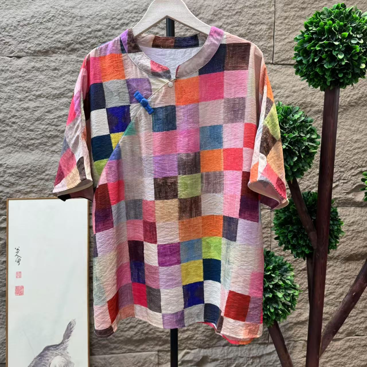 13646新款夏季休闲减龄宽松百搭简约T恤