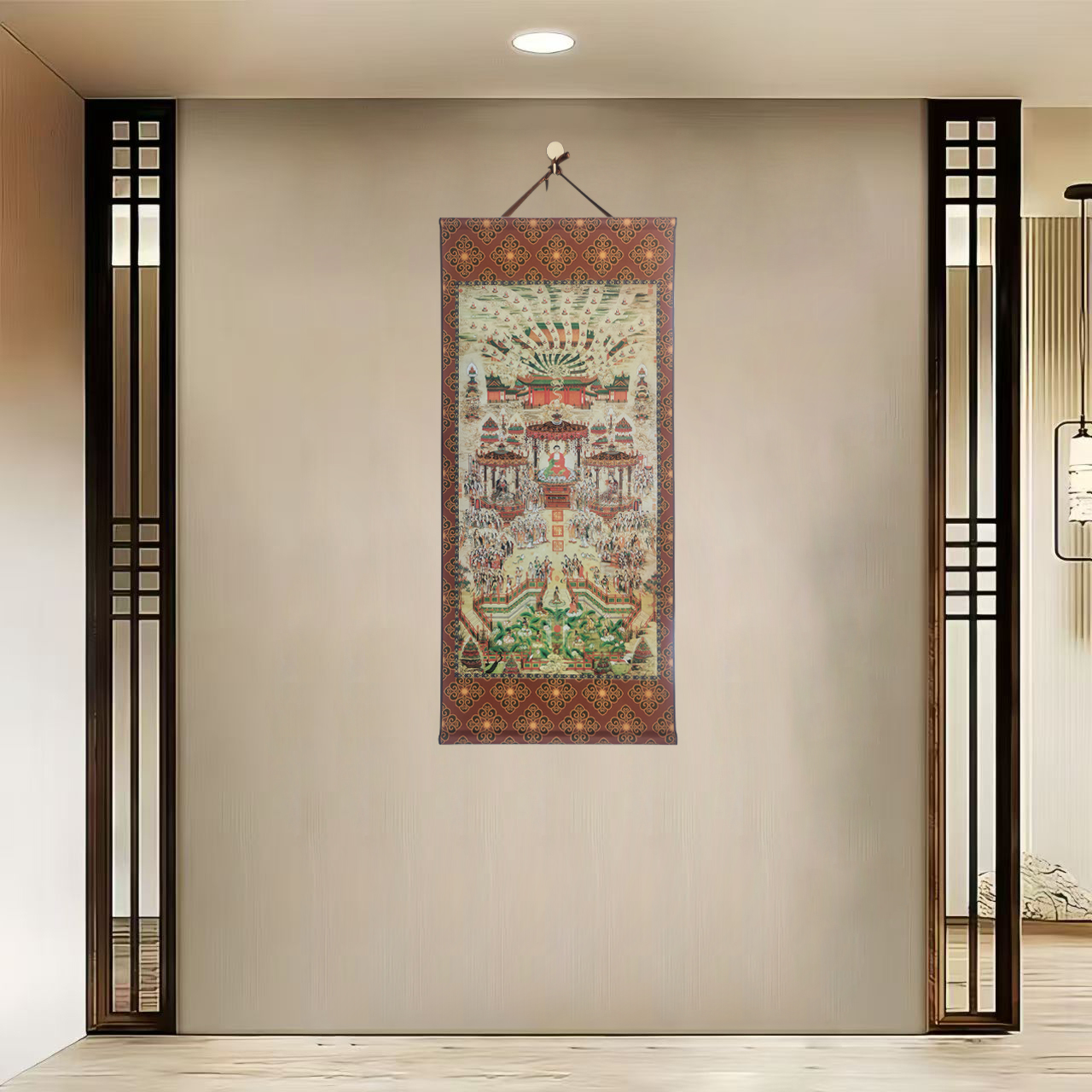 {40-812极乐世界}净尺寸40*85cm办公室玄关客厅家居装饰画