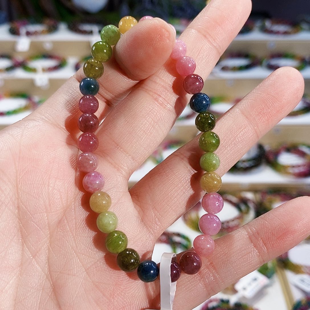 碧玺手链未镶嵌G2359素圈颜色微差