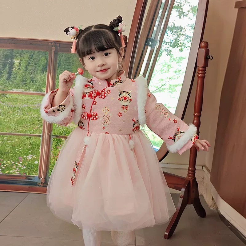 OB年服~盘扣连衣裙88083童装