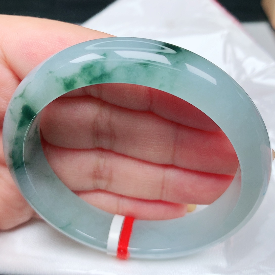 未镶嵌手镯翡翠23冰胶飘花