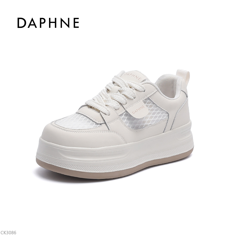 达芙妮专柜正品板鞋女2025夏季新款百搭透气网面舒适软底小白鞋C