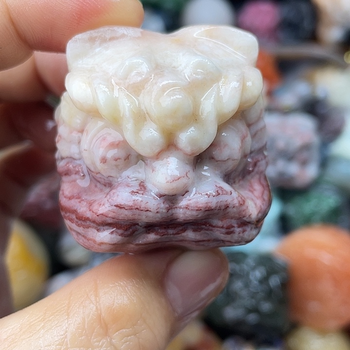 石英岩玉未镶嵌醒狮