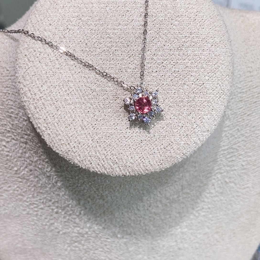 银S925镶嵌尖晶石吊坠(赠链)