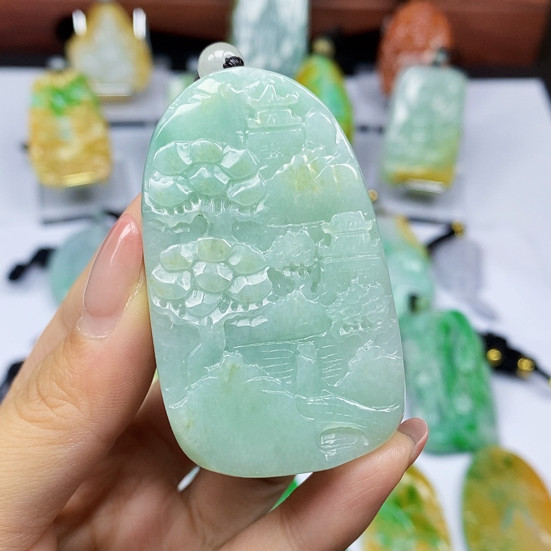 颈饰未镶嵌翡翠天然翡翠A货