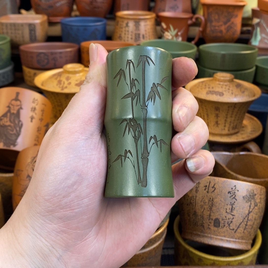 紫砂杯子宜兴全手工紫砂杯