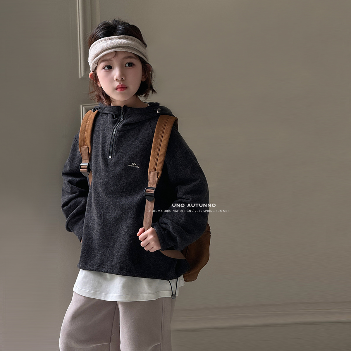 现货「UNO AUTUNNO」【轻盈锁温】双面优可丝女中大童卫衣GQ1751