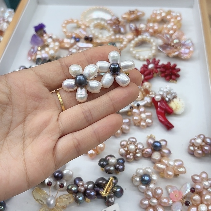 淡水珍珠发饰未镶嵌