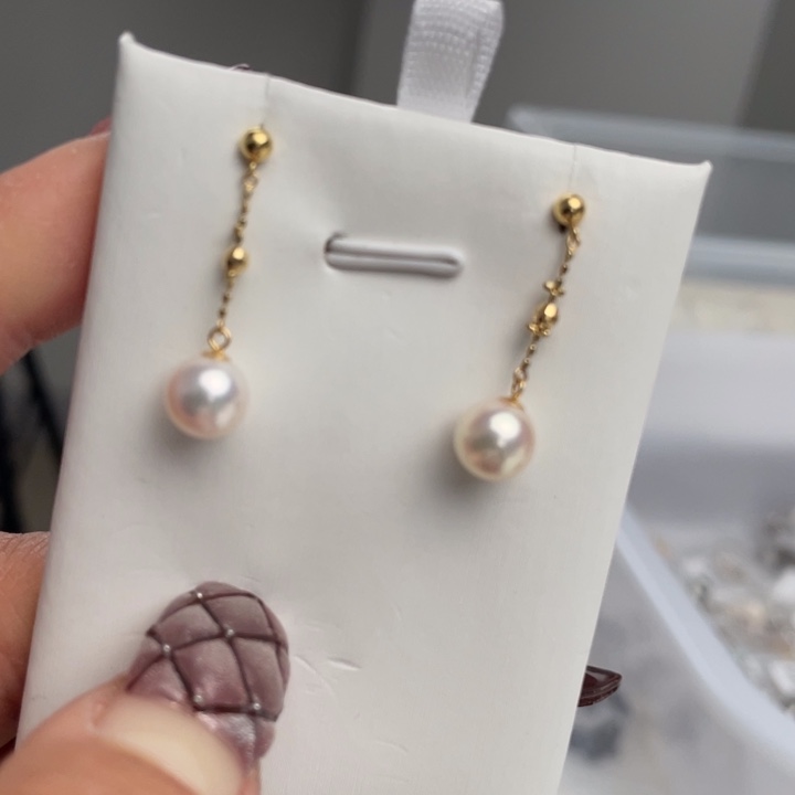 海水珍珠耳饰18K金镶嵌