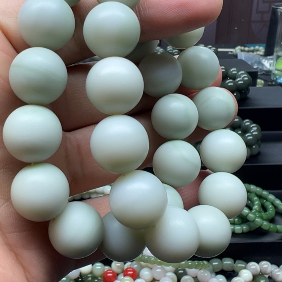 【闪购商品】和田玉手串未镶嵌卡16和田玉