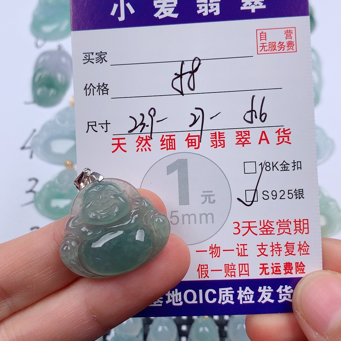 翡翠银S925镶嵌颈饰挂件