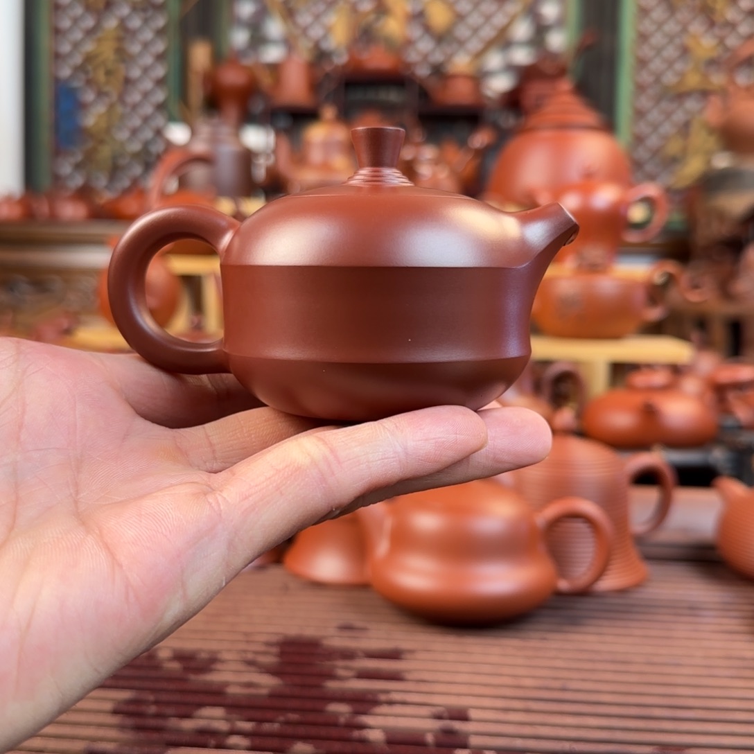 朱泥茶壶潮州手拉壶110cc