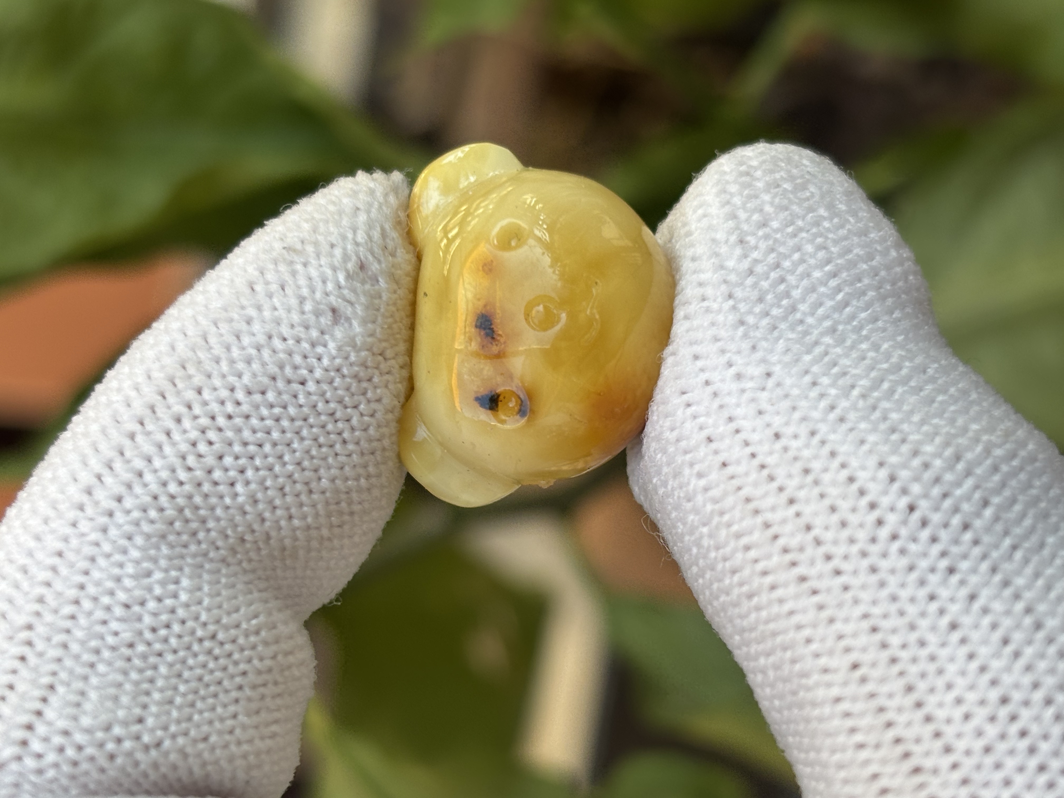 4012天然蜜蜡琥珀小熊头配饰20.8x16x12.7mm