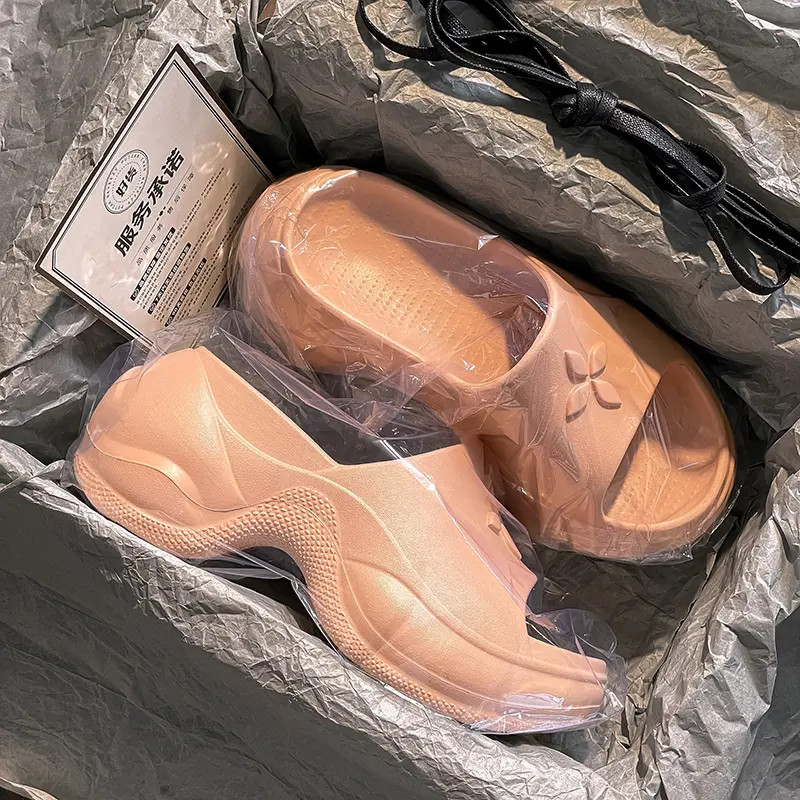 官方正品十字花拖鞋厚底女款2025夏季新款外穿增高防滑百搭一字拖