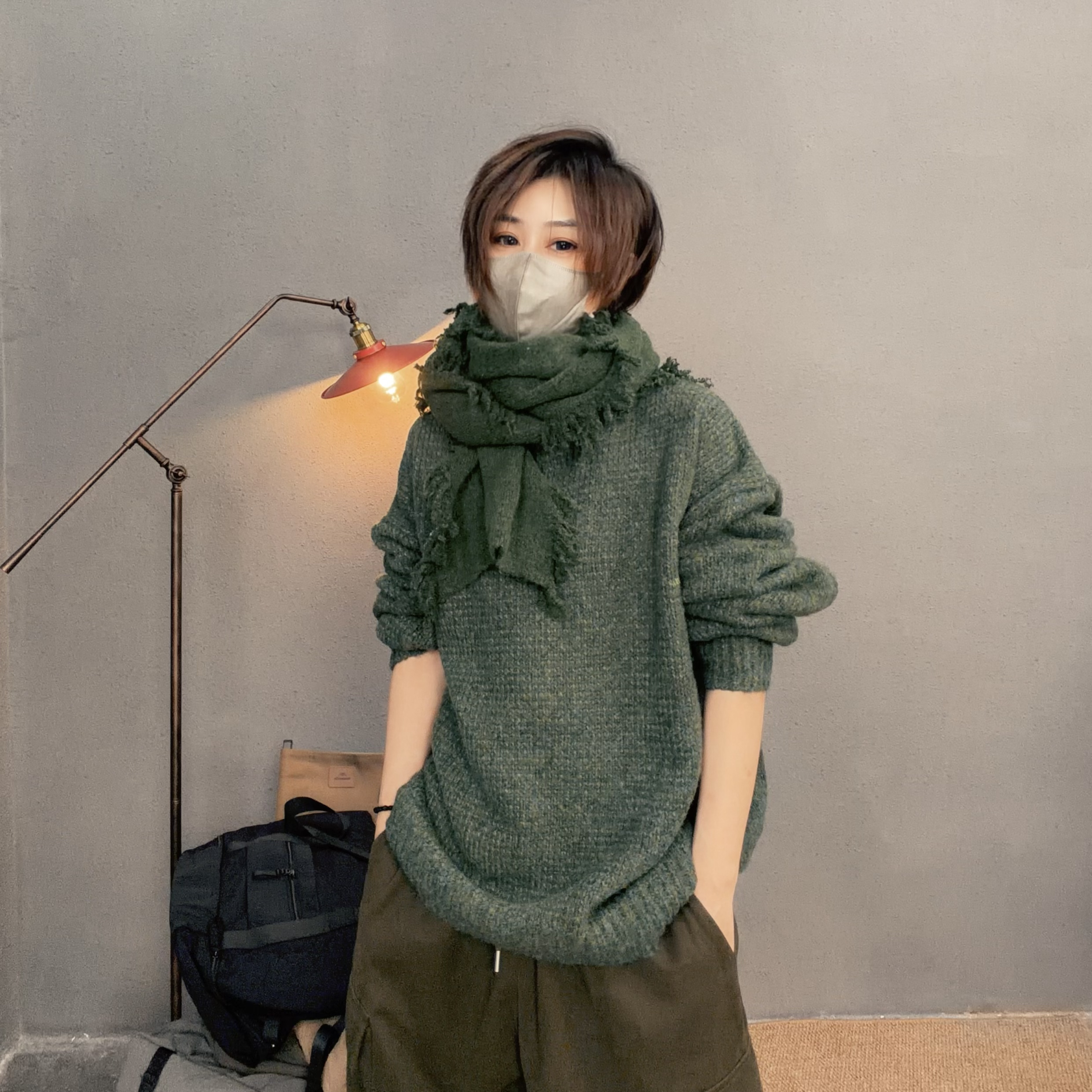 S170 廓形宽松慵懒毛衣百搭针织秋冬套头时尚街拍韩系