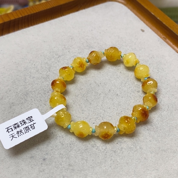 蜜蜡未镶嵌裸石手串
