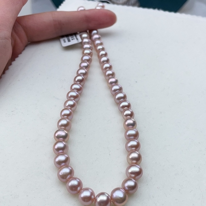 淡水珍珠颈饰银S925镶嵌卡8-9高品