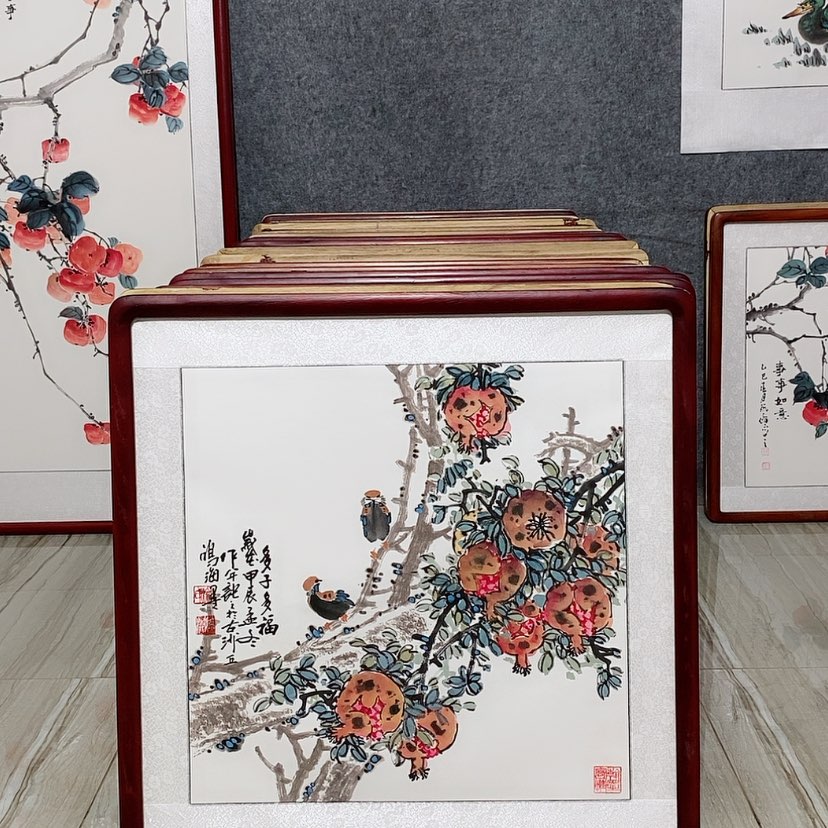 【闪购商品】国画书画作品带框65×65厘米