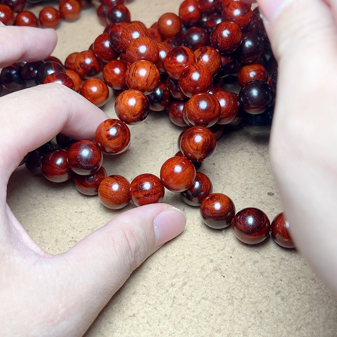 手串/手链小叶紫檀15琴料金星火焰纹芝麻点毕业级