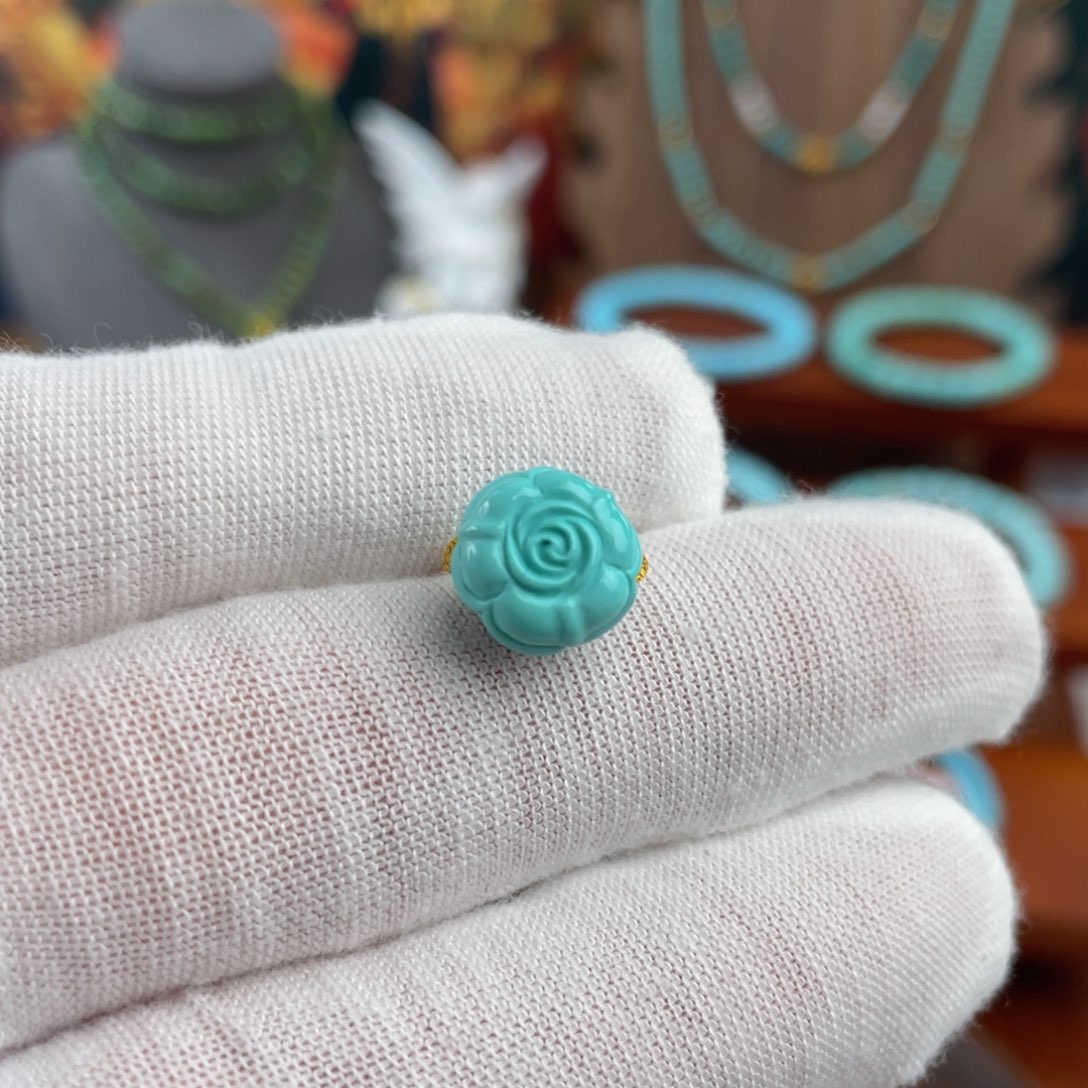 未镶嵌绿松石手链精品玫瑰花