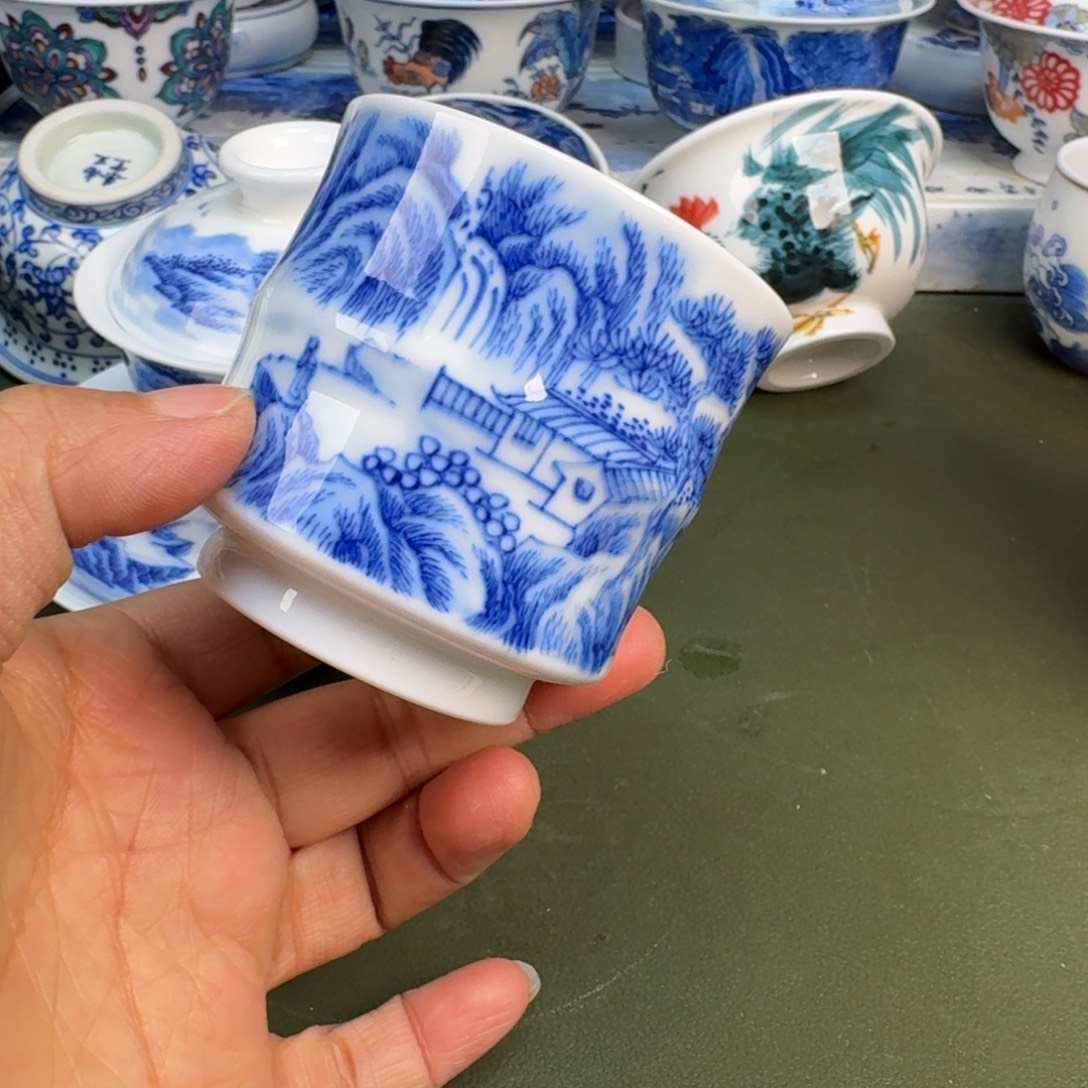瓷景德镇纯手绘茶具圆圆243