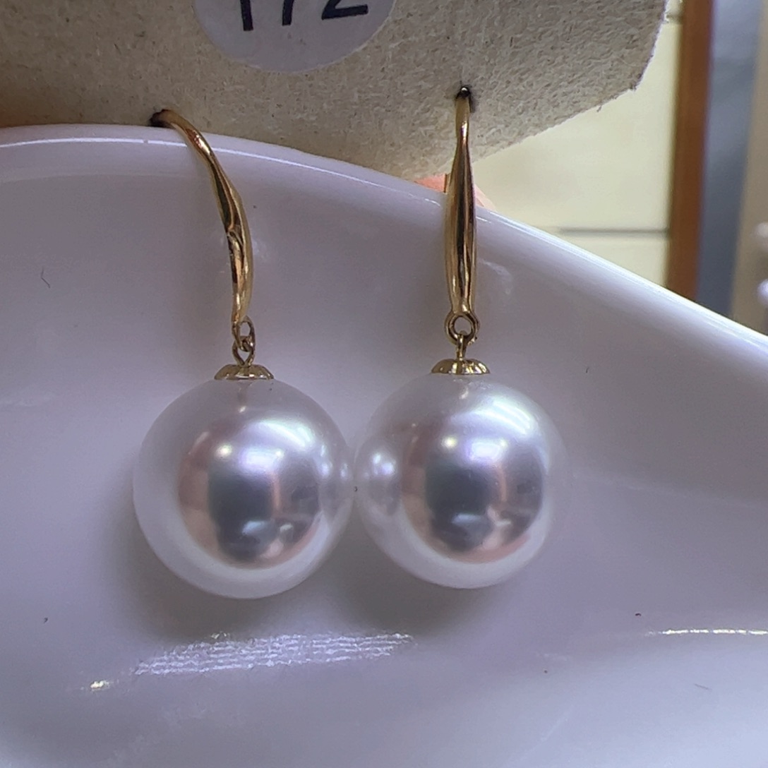 淡水珍珠耳饰18K金镶嵌