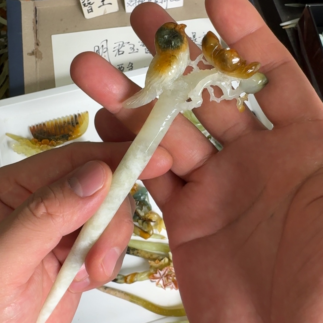 岫玉发簪未镶嵌明君玉簪贼拉好看