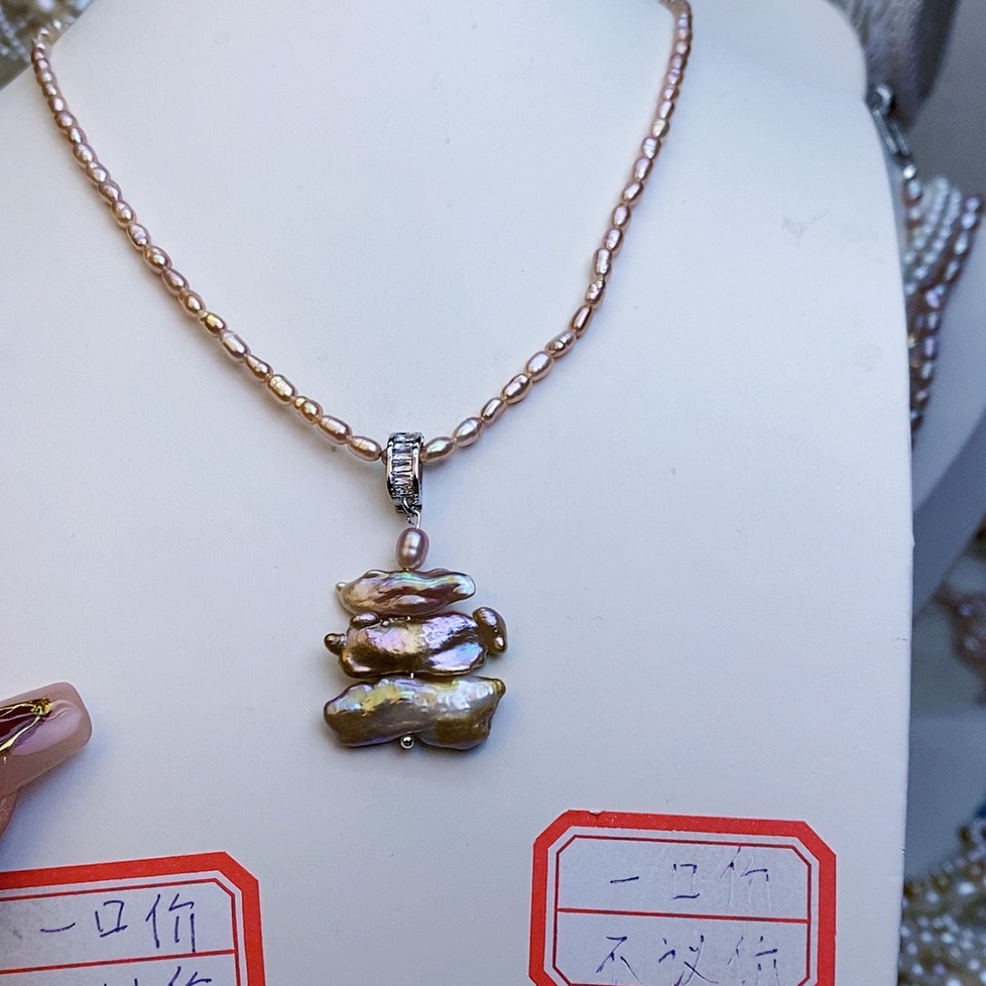 淡水珍珠颈饰银S925镶嵌