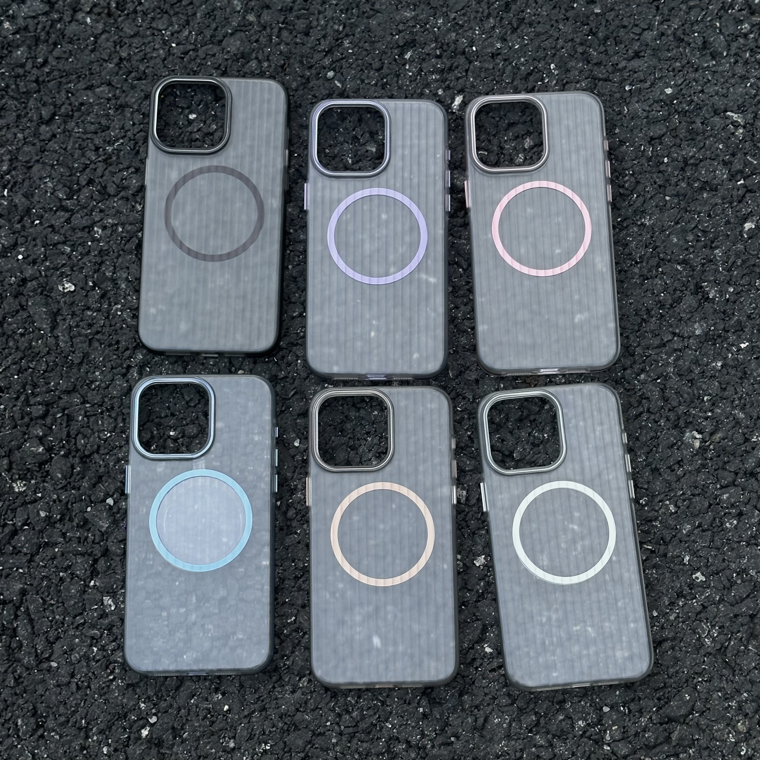 肤感瓦楞条纹磁吸苹果iPhone16ProMax手机壳高级感苹果15防摔14硬