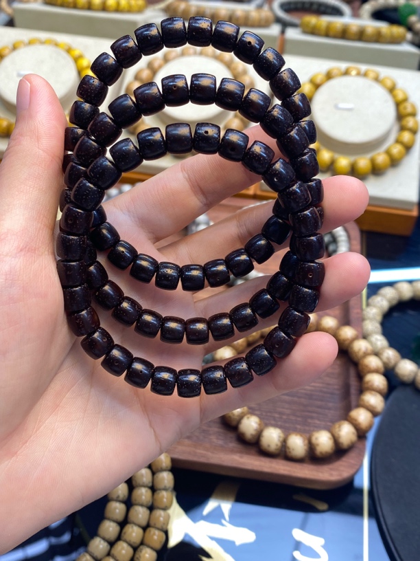 高货黑金老陈籽星月菩提8尺寸直切精致款