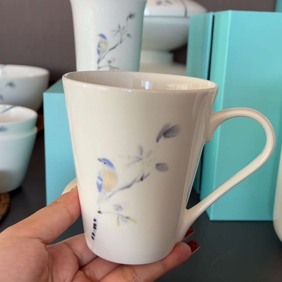 瓷片春风禾雀马克杯