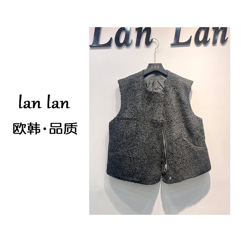 lanlan-早秋上新【圈圈毛马甲】韩版气质时尚圈圈毛马甲无袖外套