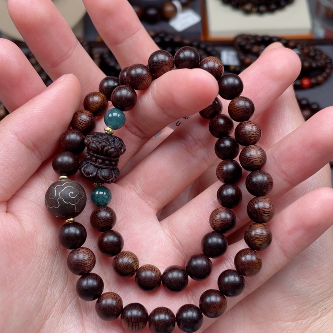 【闪购商品】沉香手串越南富森红土玉化瘤疤土沉级 0.8