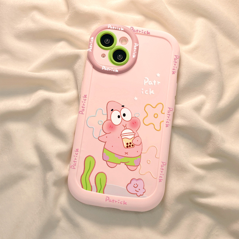 【苹果/华为/荣耀/OPPO/vivo小米】喝奶茶大星磨砂泡芙防摔手机壳