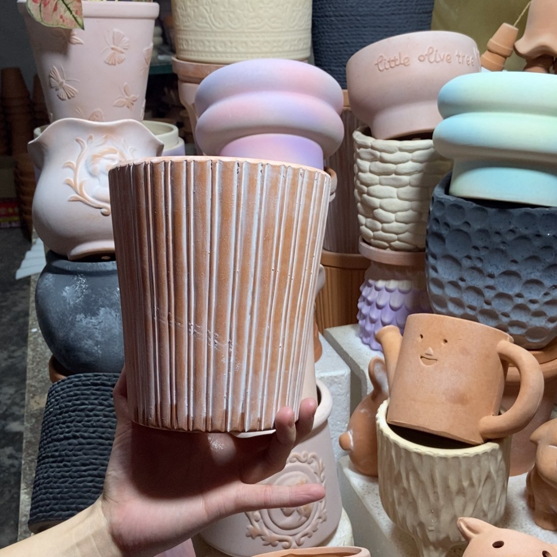 15×17复古直纹盆1个