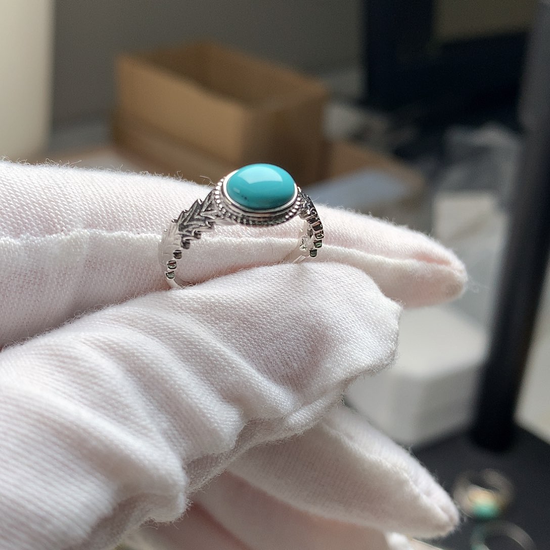 银S925镶嵌绿松石珠宝奇石